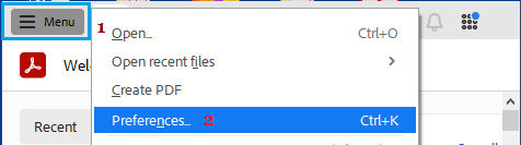 Open Adobe Preferences