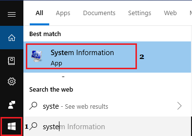 Open Windows System Information App