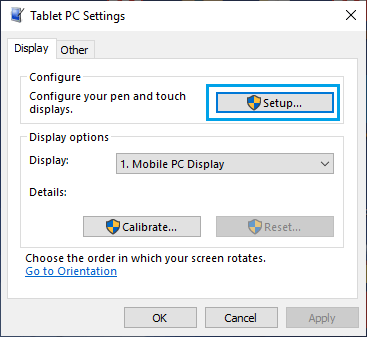 Setup Touch Screen Option in Windows