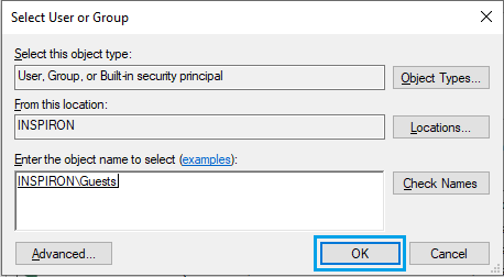 Transfer Folder Ownership to Selected User