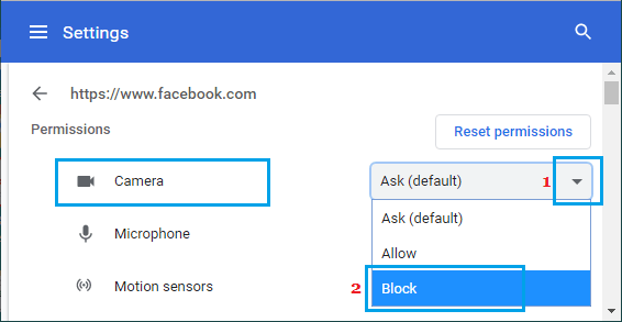 Block Camera Access in Chrome