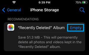 Storage Recommendation on iPhone