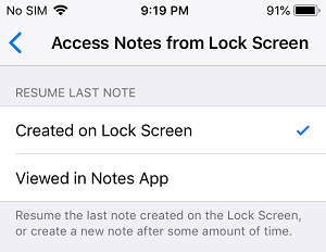 Setzen Sie Die Zuletzt Auf Dem Iphone-Sperrbildschirm Erstellte Notiz Fort