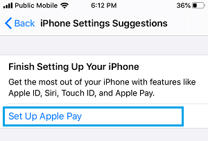 Set Up Apple Pay Option on iPhone