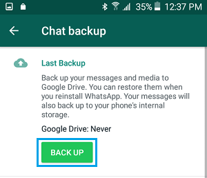 Back Up WhatsApp to SD Card