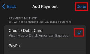 Add Credit Card or Payment Method to Apple ID