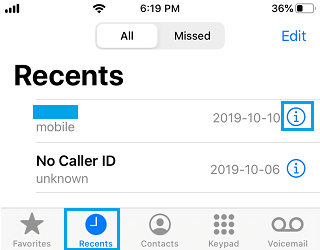 Get Recent Caller Details on iPhone