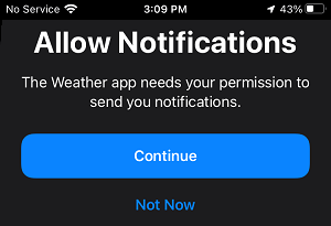 Allow Weather Notifications on iPhone