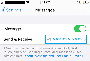 enable iMessage