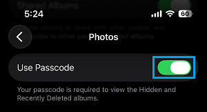 Use Passcode to View Hidden Photos on iPhone