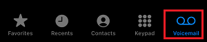 Voicemail Tab on iPhone