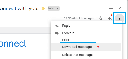 Download Message Option in Gmail
