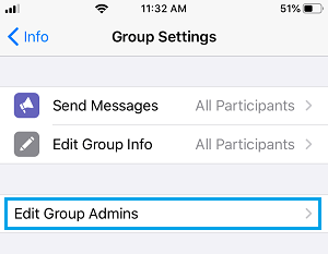 Edit Group Admins Option in WhatsApp
