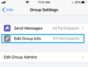 Edit WhatsApp Group Info Option