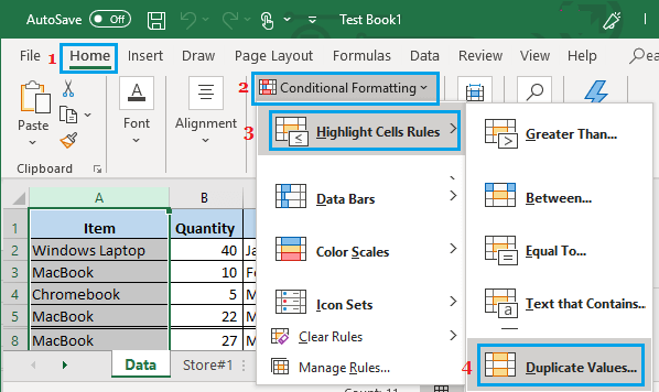 Apply Conditional Formatting on Cells With Duplicate Values in Excel