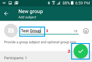 Name WhatsApp Group on Android Phone