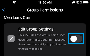 Disable Edit Group Option For Members in WhatsApp