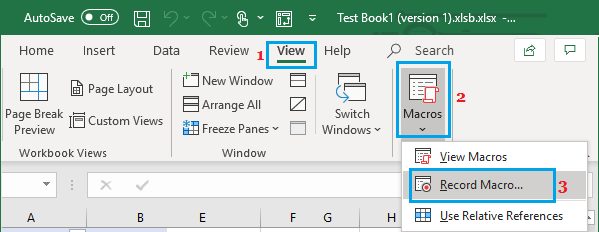 Record Macro Option in Excel