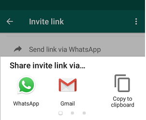 WhatsApp Share Invite Link Options
