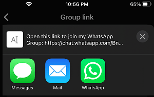 Send WhatsApp Group Invite Link Options