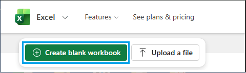 Create Blank Workbook Option in Excel Online
