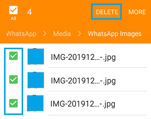 Delete WhatsApp Photos on Android Phone