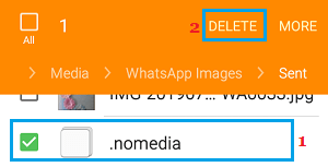 Delete nomedia File in WhatsApp Sent Folder