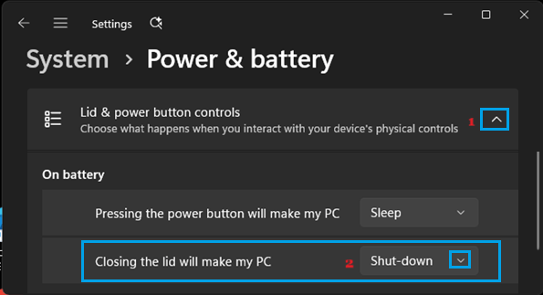 Shut Down Laptop When Lid Is Closed