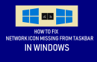 Network Icon Missing From Taskbar In Windows