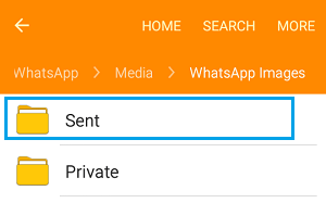 WhatsApp Sent Folder on Android Phone