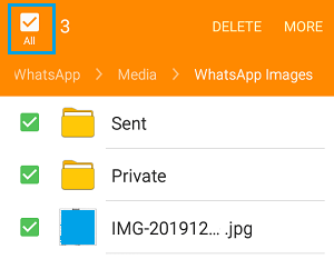 Select WhatsApp Photos on Android Phone