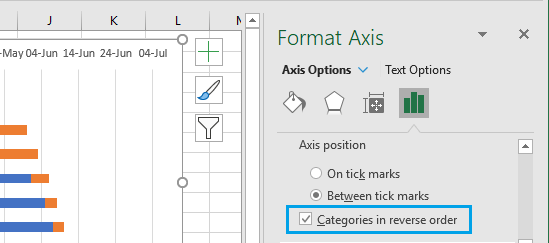 Set Categories in Reverse Order Option in Excel Bar Charts 