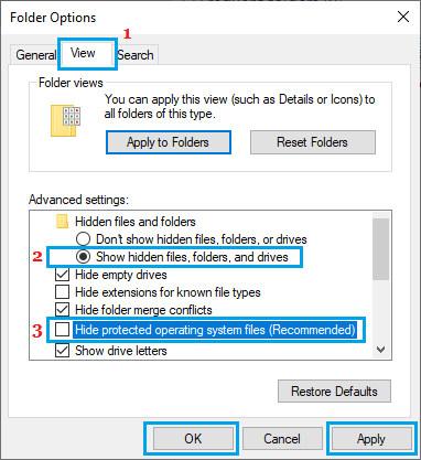 Show Hidden Files, Folders And Drives On Windows Computer