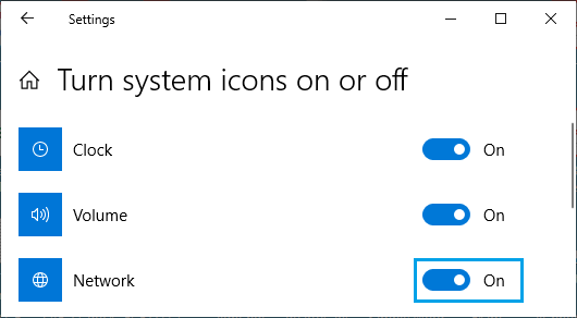 Turn ON Network Icon Option in Windows