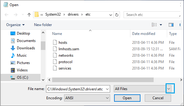 Download Default Hosts File Windows 10
