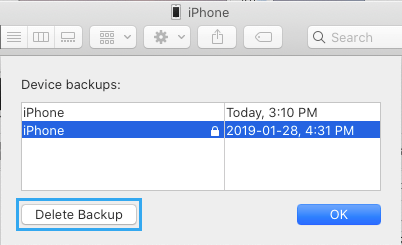 Delete iPhone Backups on Mac