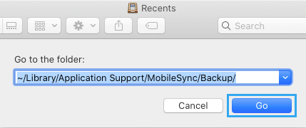 Go to iOS Backup Folder on Mac
