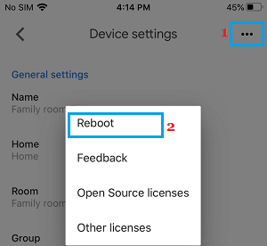 Reboot Chromecast on iPhone