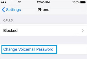 Change Voicemail Password Option on iPhone