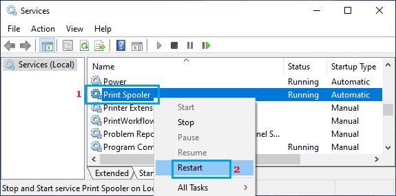 Restart Print Spooler Service