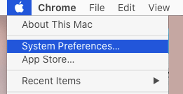 System Preferences Tab on Mac