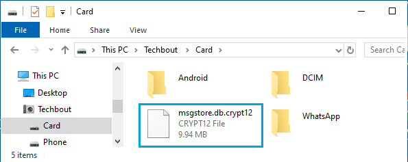 Access WhatsApp Backup File on Computer 