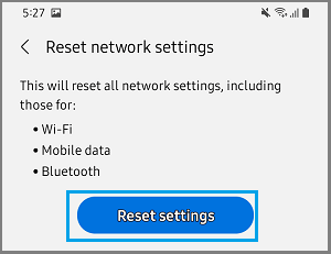 Reset Network Settings on Android Phone