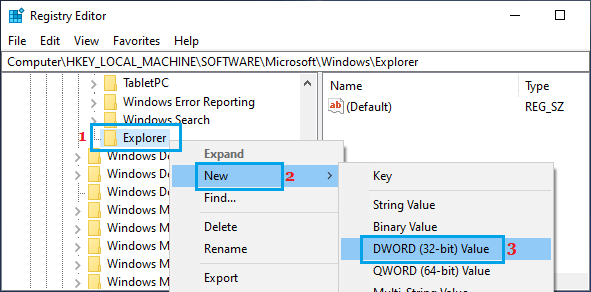 Create New Value in Windows Explorer Folder