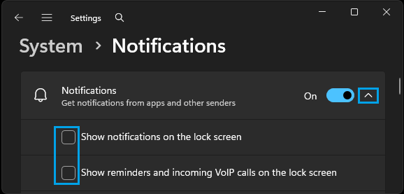 Disable Lock Screen Notifications on Windows Computer