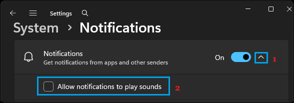 Disable Notification Alert Sound on Windows Computer