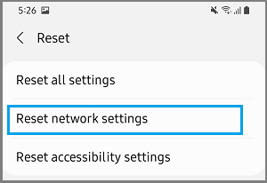 Reset Network Settings Option on Android