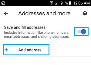 Enable or Disable Autofill in Chrome Browser on Android Phone - 84