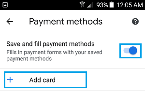 Add Credit Card to Android Phone