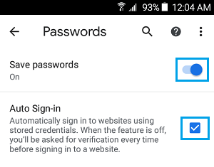 Save Passwords to Chrome Browser